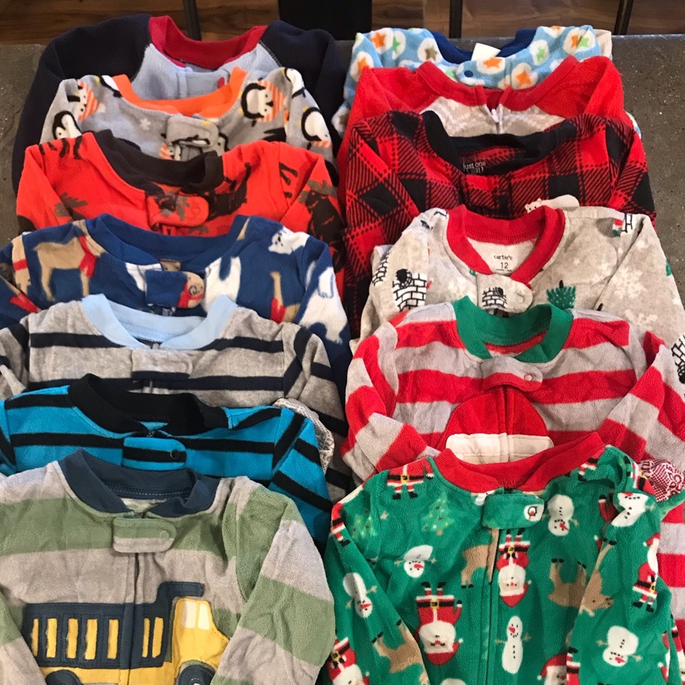 12 Month Boys Fleece Sleep and Plays